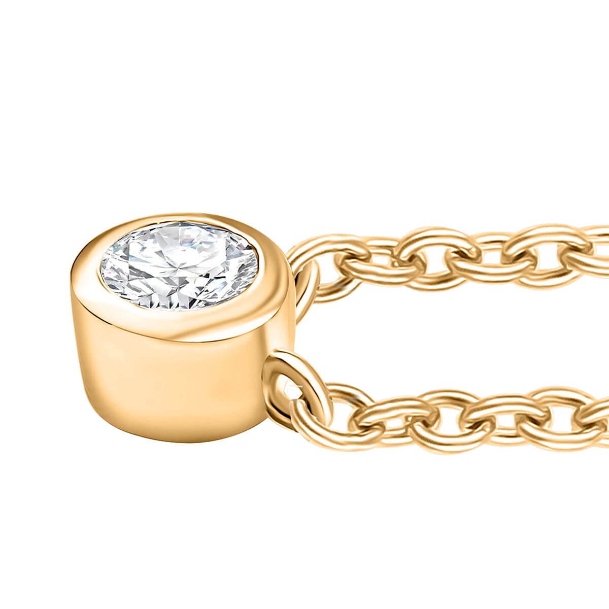 D'Joy Moissanite 0.25 ctw Necklace in 18K Vermeil Yellow Gold Over Sterling Silver 18 Inches image number 3