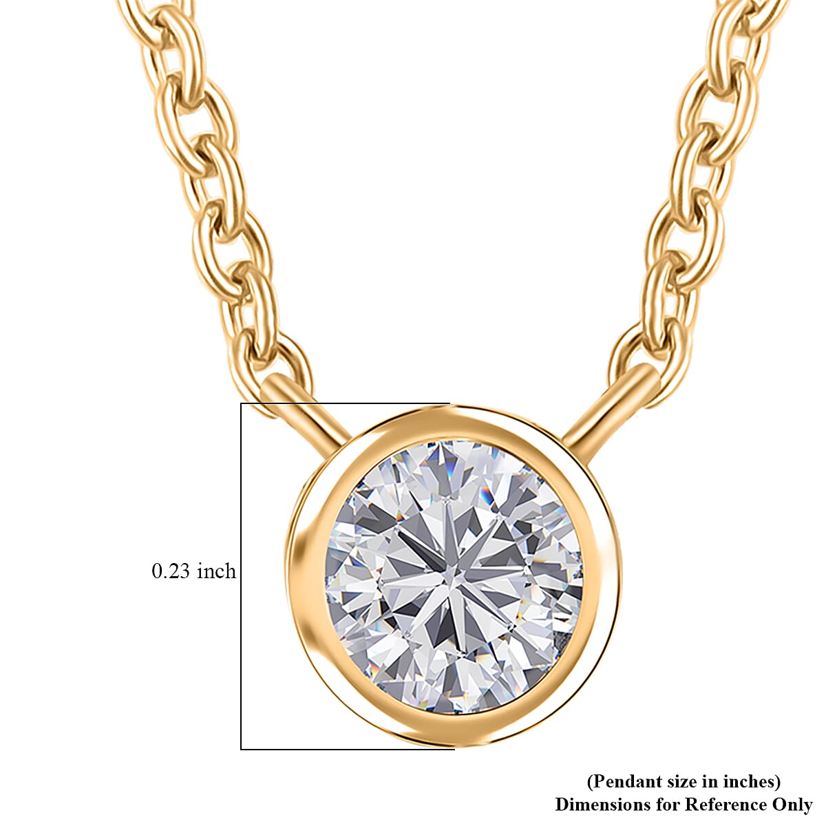 D'Joy Moissanite 0.25 ctw Necklace in 18K Vermeil Yellow Gold Over Sterling Silver 18 Inches image number 6