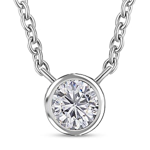 D'Joy Moissanite 0.25 ctw Necklace in Rhodium Over Sterling Silver 18 Inches