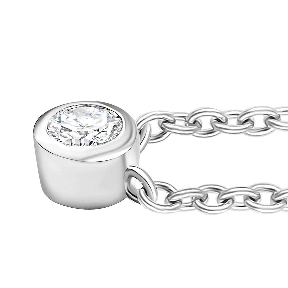 D'Joy Moissanite 0.25 ctw Necklace in Rhodium Over Sterling Silver 18 Inches image number 3