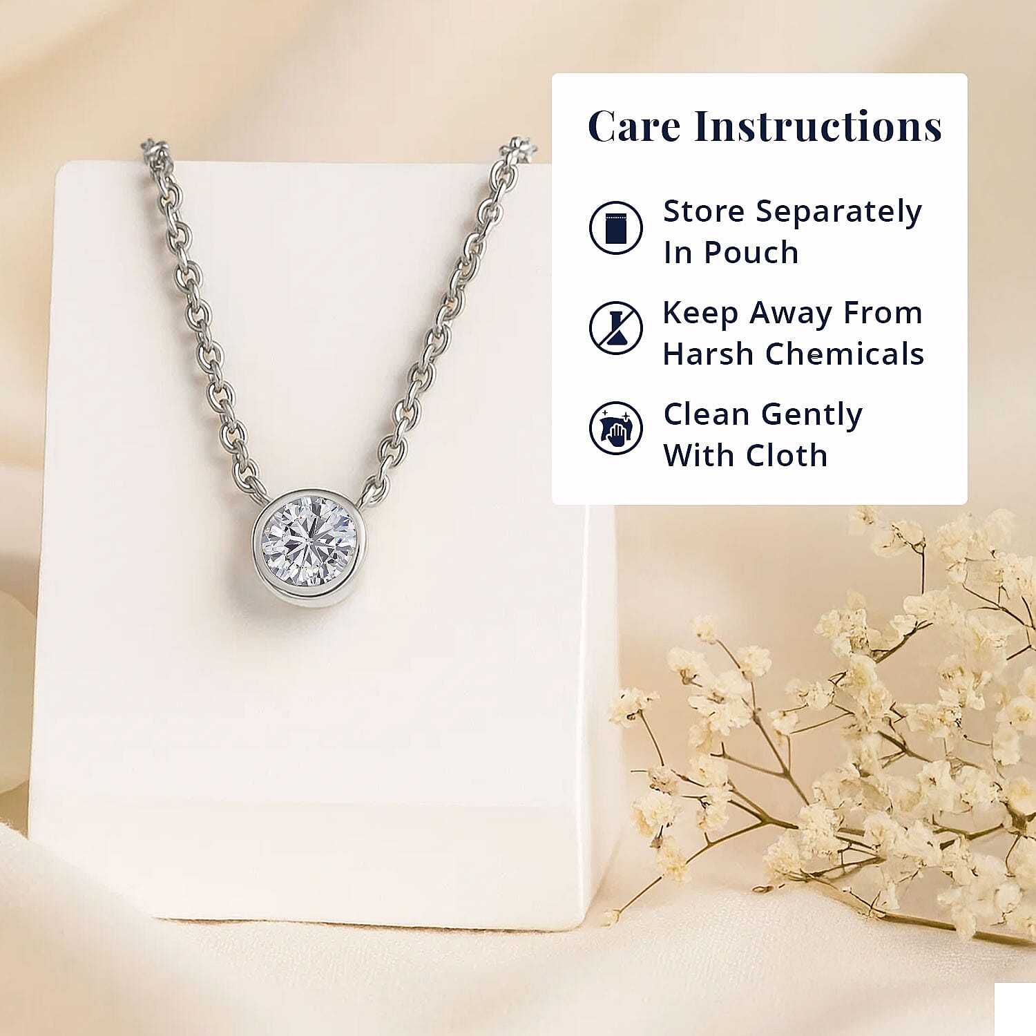 D'Joy Moissanite 0.25 ctw Necklace in Rhodium Over Sterling Silver 18-20 Inches