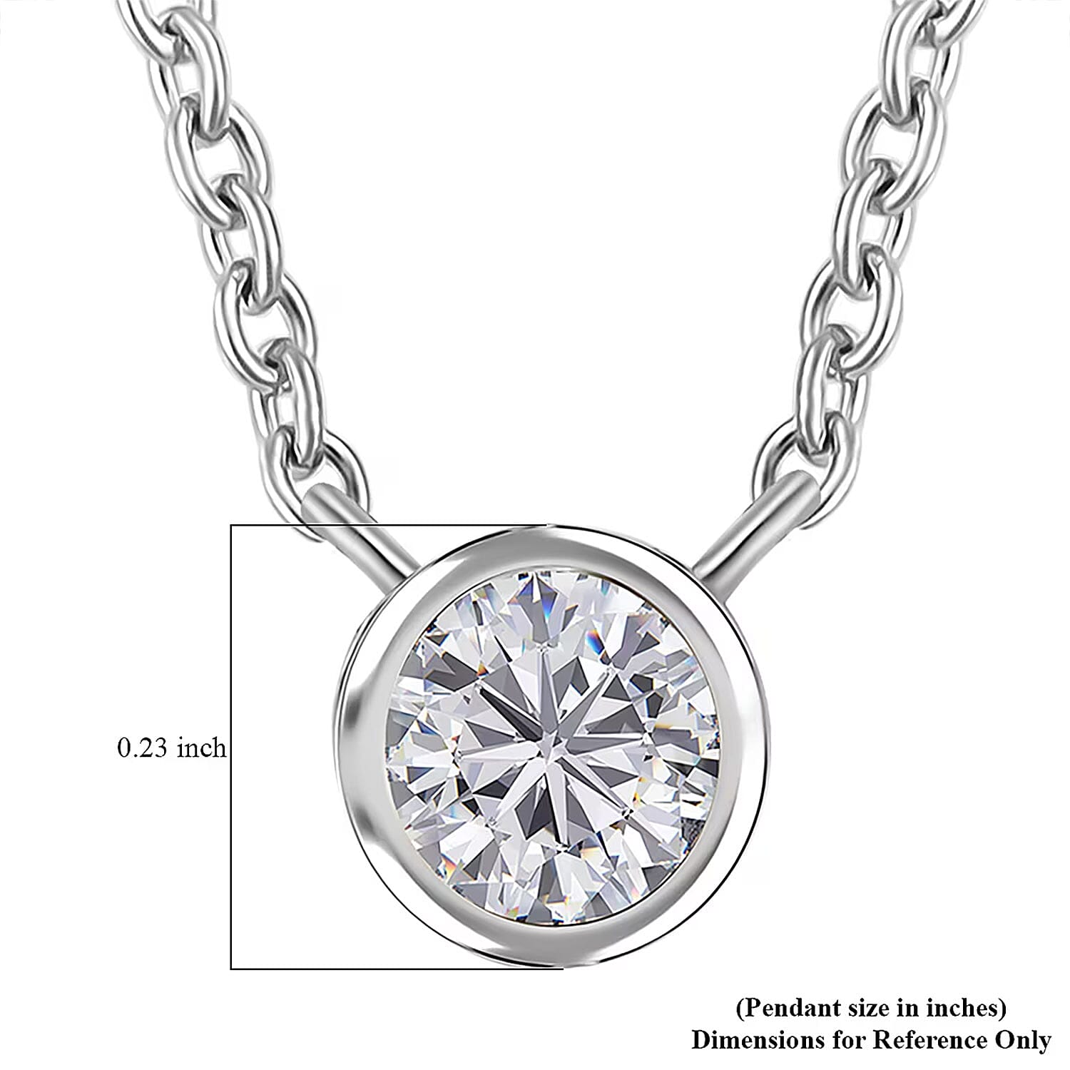 D'Joy Moissanite 0.25 ctw Necklace in Rhodium Over Sterling Silver 18-20 Inches