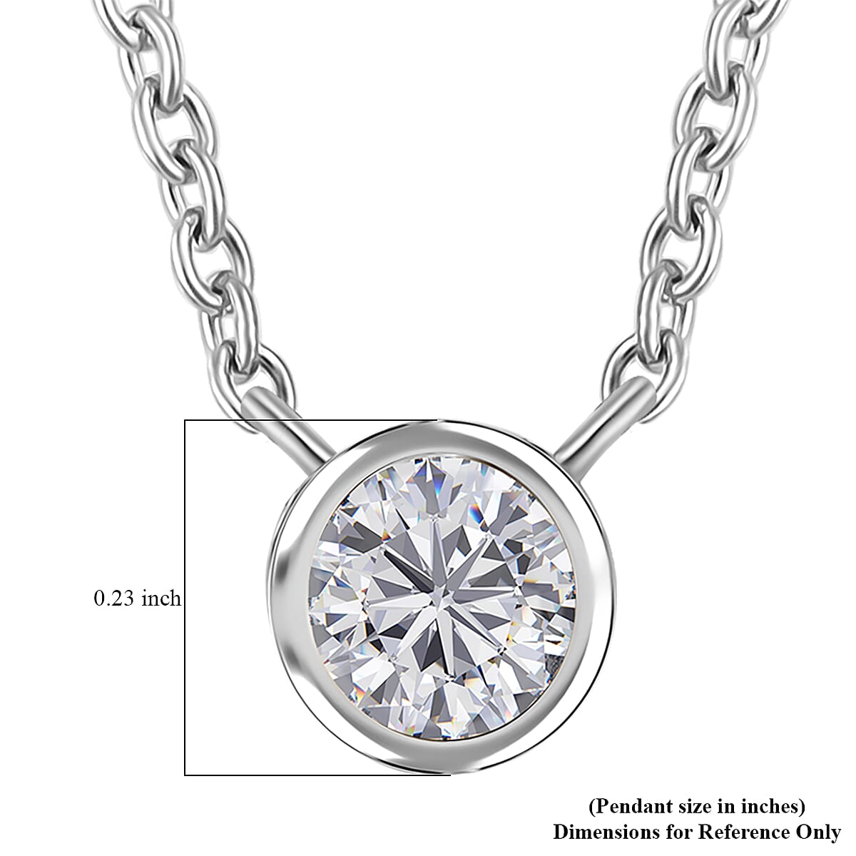 D'Joy Moissanite 0.25 ctw Necklace in Rhodium Over Sterling Silver 18 Inches image number 6