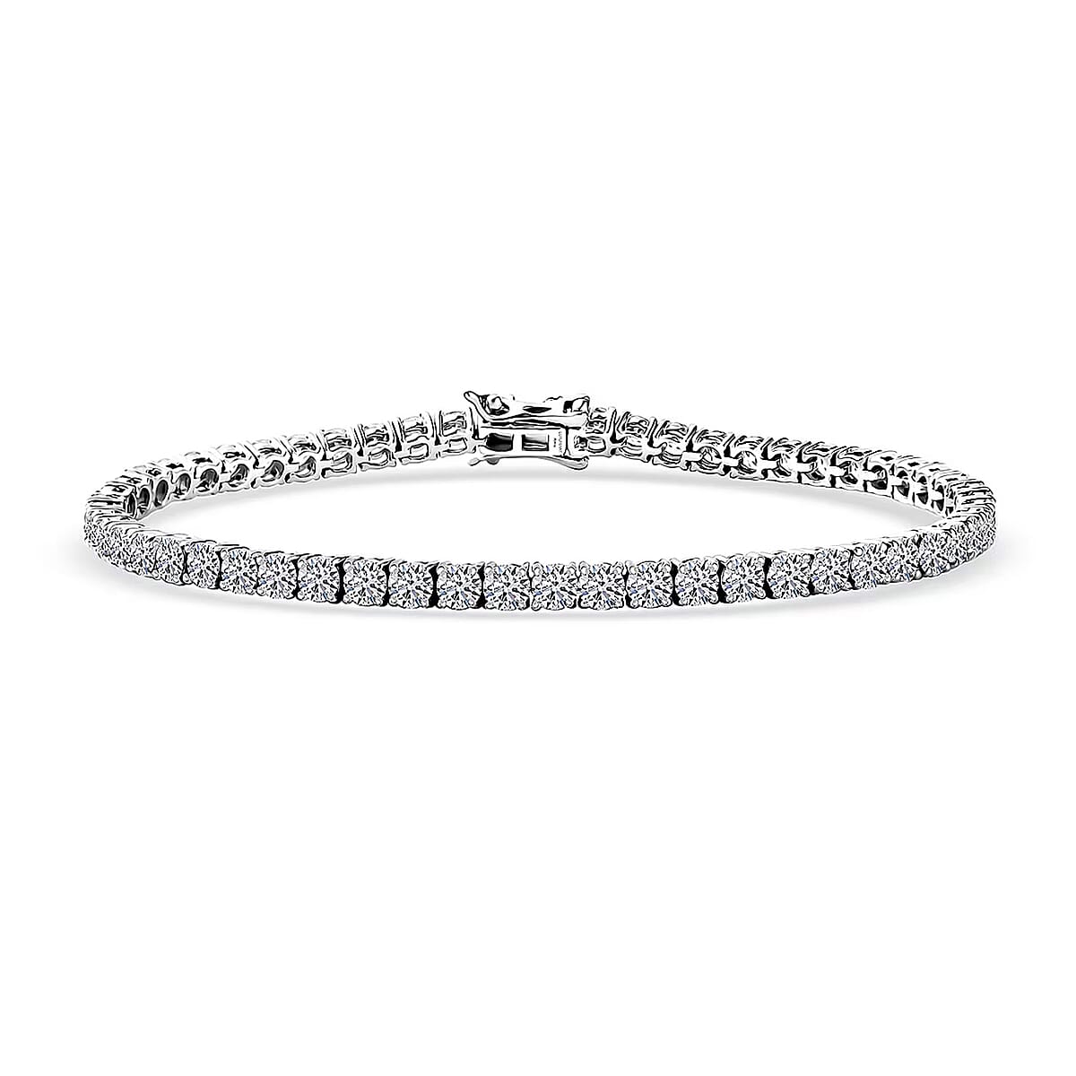 Luxuriant Lab Grown Diamond E-F VS 5.15 ctw Tennis Bracelet in 950 Palladium and 10K White Gold (6.50 In) image number 0
