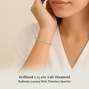 Luxuriant Lab Grown Diamond E-F VS 5.15 ctw Tennis Bracelet in 950 Palladium and 10K White Gold (6.50 In)