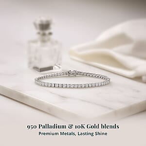 Luxuriant Lab Grown Diamond E-F VS 5.15 ctw Tennis Bracelet in 950 Palladium and 10K White Gold (6.50 In)