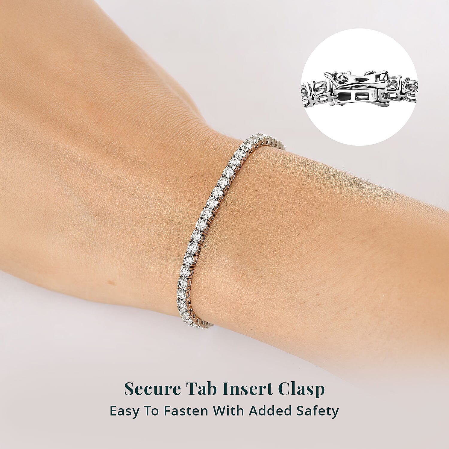 Luxuriant Lab Grown Diamond E-F VS 5.15 ctw Tennis Bracelet in 950 Palladium and 10K White Gold (6.50 In)