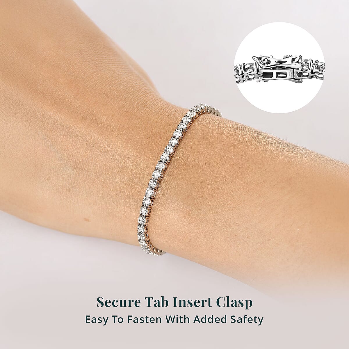 Luxuriant Lab Grown Diamond E-F VS 5.15 ctw Tennis Bracelet in 950 Palladium and 10K White Gold (6.50 In) image number 5