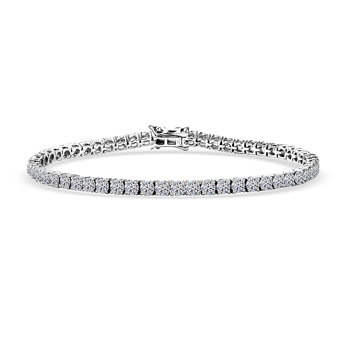 Luxuriant Lab Grown Diamond E-F VS 5.15 ctw Tennis Bracelet in 950 Palladium and 10K White Gold (7.25 In) image number 0