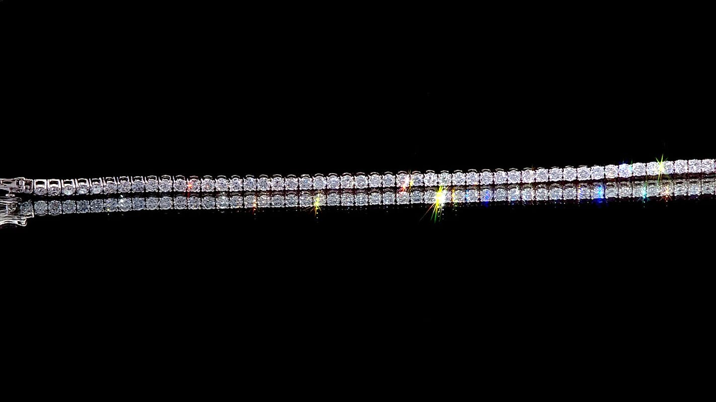 950 Palladium and 10K White Gold Luxuriant Lab Grown Diamond (E-F, VS) Tennis Bracelet (6.50 In) 5.15 ctw