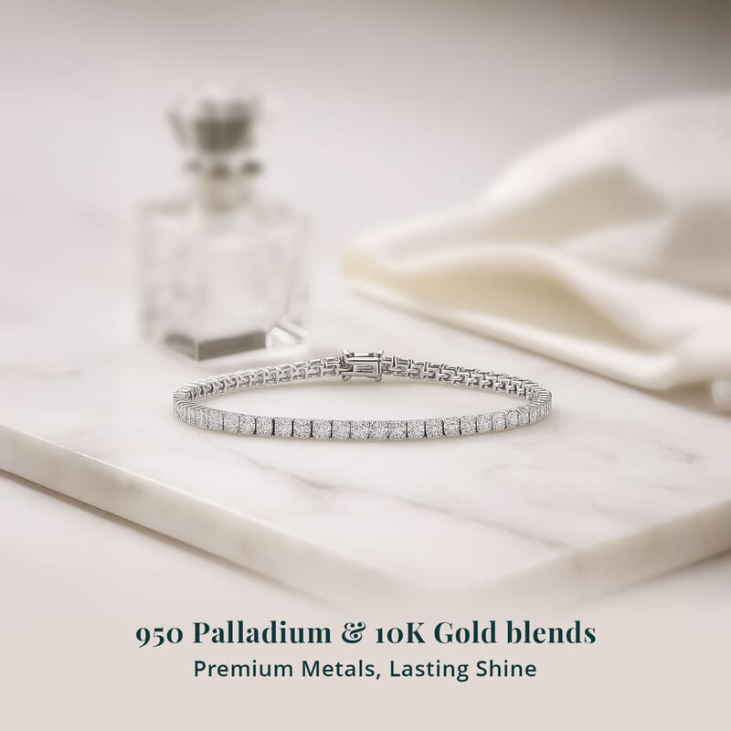 Luxuriant Lab Grown Diamond E-F VS 5.15 ctw Tennis Bracelet in 950 Palladium and 10K White Gold (7.25 In)