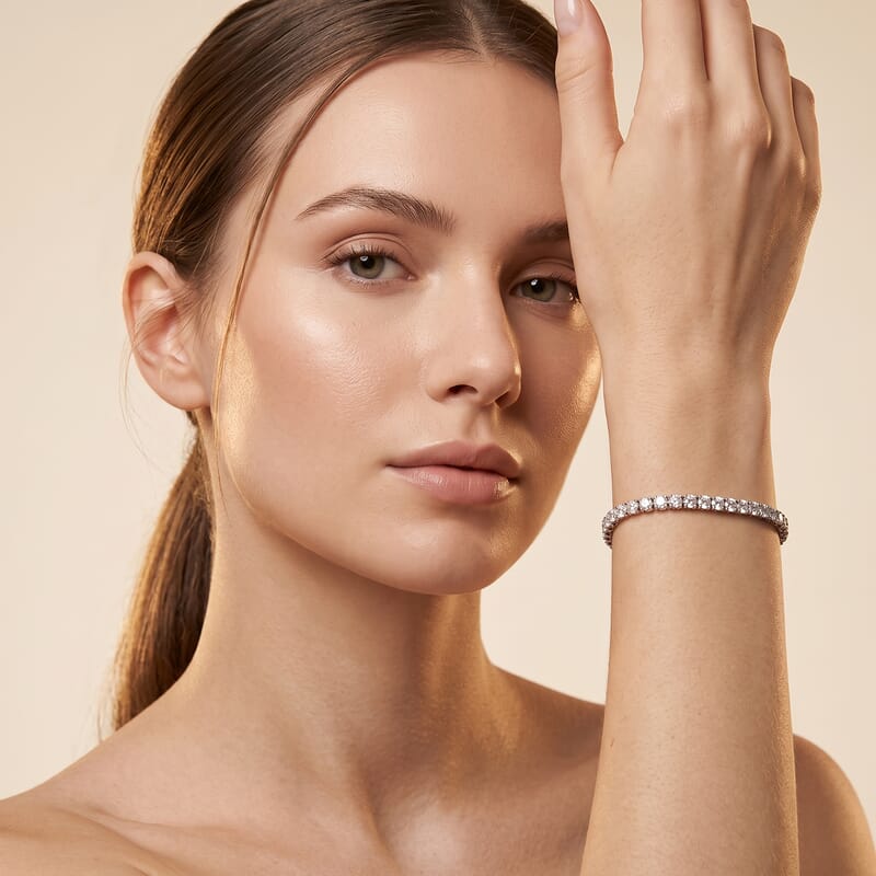 Luxuriant Lab Grown Diamond E-F VS 5.15 ctw Tennis Bracelet in 950 Palladium and 10K White Gold (7.25 In)