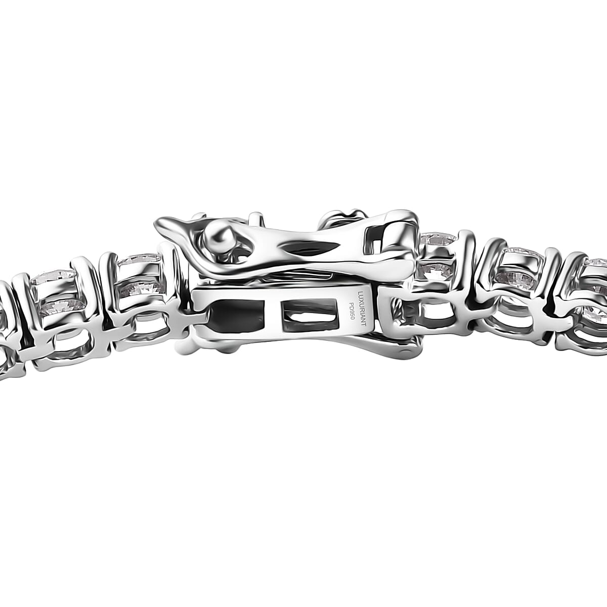 Luxuriant Lab Grown Diamond E-F VS 5.15 ctw Tennis Bracelet in 950 Palladium and 10K White Gold (8.00 In) image number 3