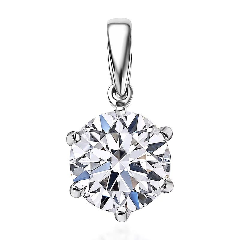 IGI Certified Luxuriant Lab Grown Diamond E-F VS 3.00 ctw Solitaire Pendant without Chain in 950 Palladium
