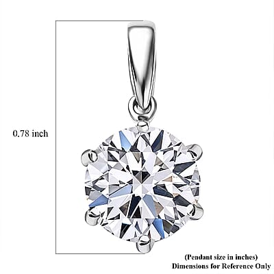 IGI Certified Luxuriant Lab Grown Diamond E-F VS 3.00 ctw Solitaire Pendant without Chain in 950 Palladium