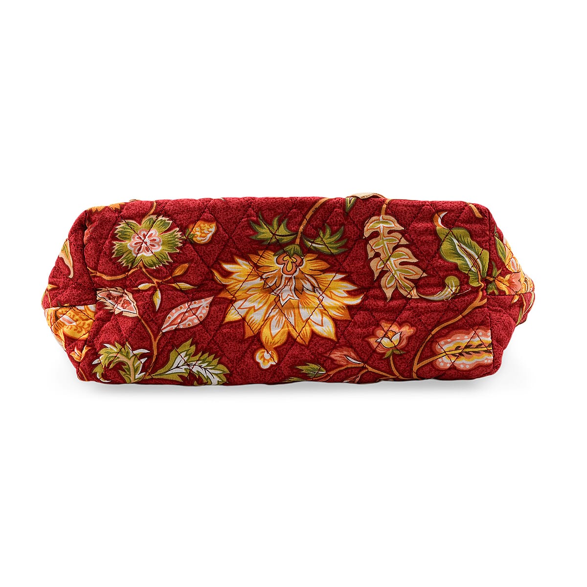 Vegas Closeout OK Red & Green Leaf Quilted Shoulder Bag (10x13x4) image number 3