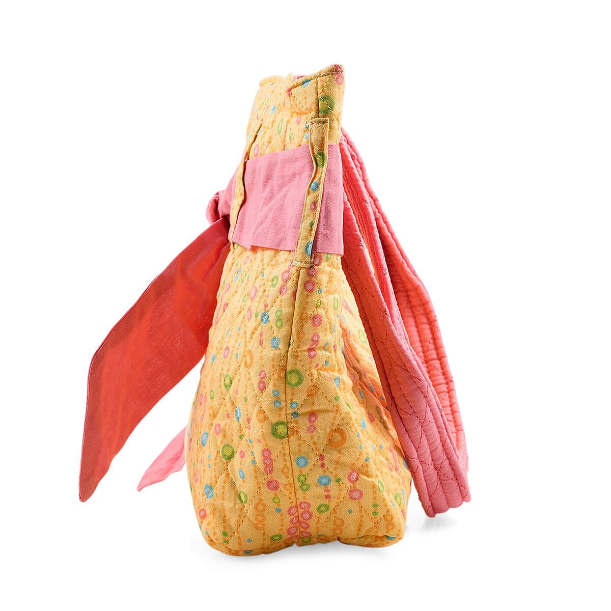 Vegas Closeout OK Yellow & Pink Floral Quilted Shoulder Bag image number 3