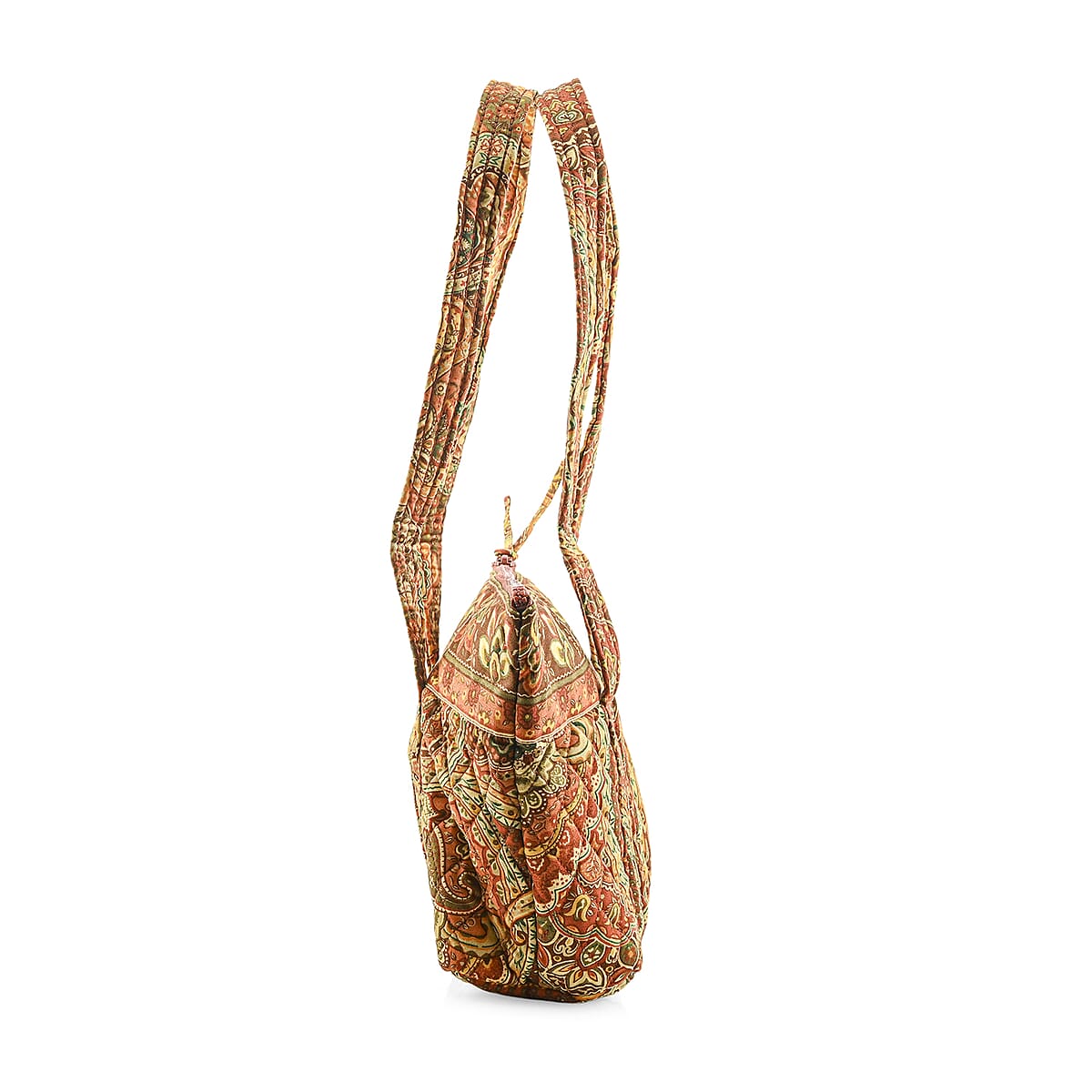 Vegas Closeout OK Green & Multi Color Paisley Quilted Shoulder Bag image number 3
