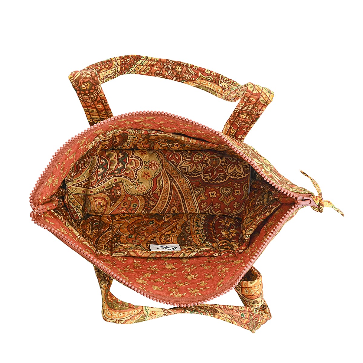 Vegas Closeout OK Green & Multi Color Paisley Quilted Shoulder Bag image number 5