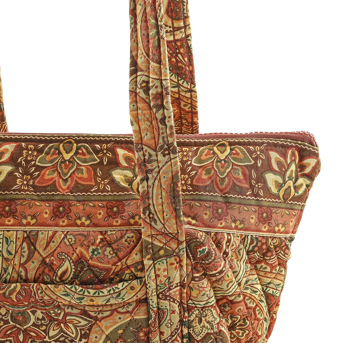 Vegas Closeout OK Green & Multi Color Paisley Quilted Shoulder Bag image number 6