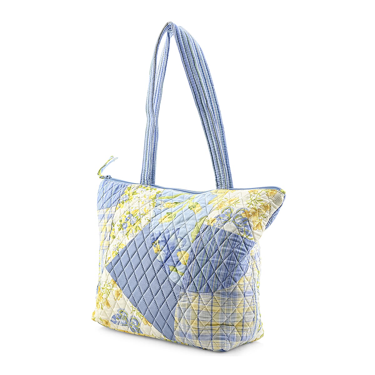 Vegas Closeout OK Blue & Yellow Floral Quilted Shoulder Bag image number 2