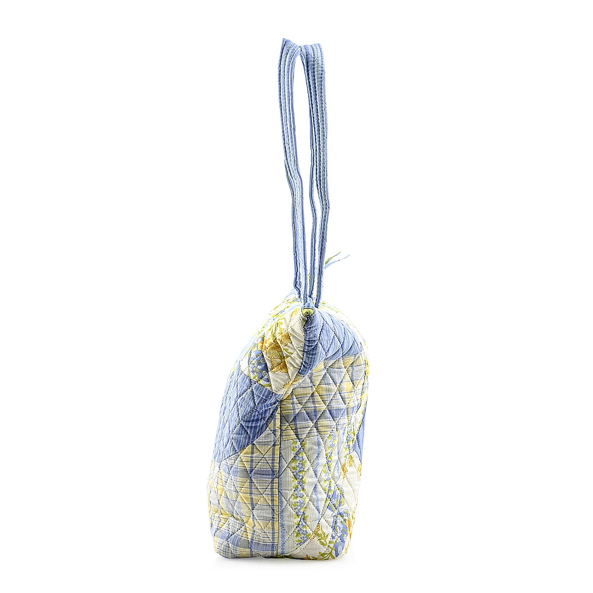Vegas Closeout OK Blue & Yellow Floral Quilted Shoulder Bag image number 3
