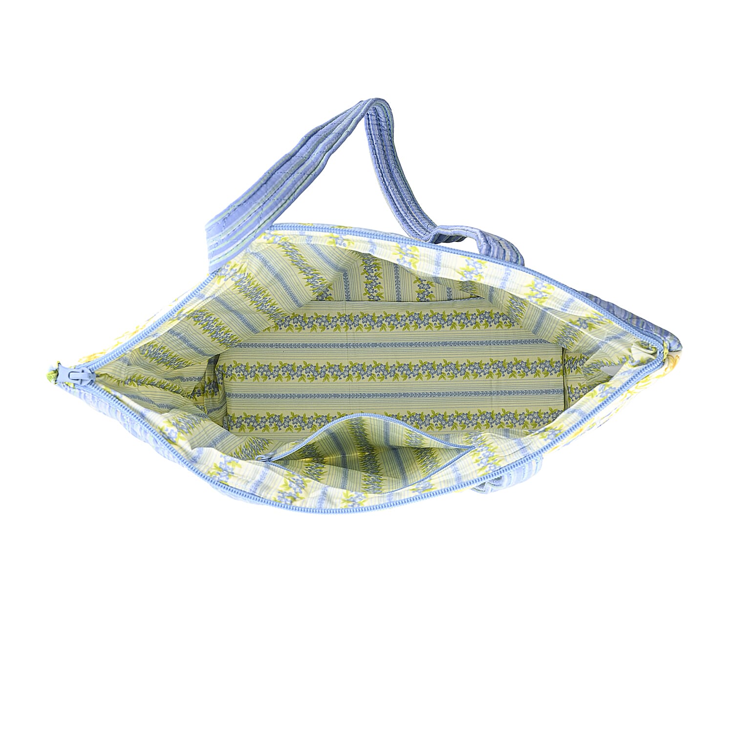 Vegas Closeout OK Blue & Yellow Floral Quilted Shoulder Bag