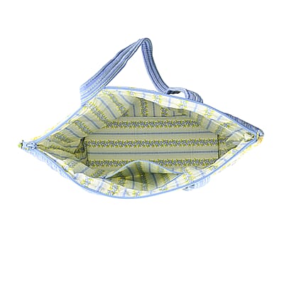 Vegas Closeout OK Blue & Yellow Floral Quilted Shoulder Bag
