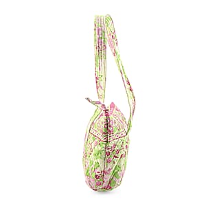 Vegas Closeout OK Pink & Green Floral Quilted Shoulder Bag 
