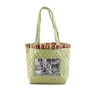 Vegas Closeout OK Green Quilted Shoulder Bag with Photo Pocket