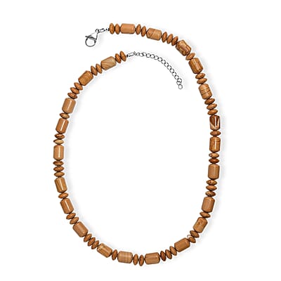 EverTrue Scene Jasper 265.00 ctw  Fancy Beaded Necklace in Stainless Steel (18 Inches)