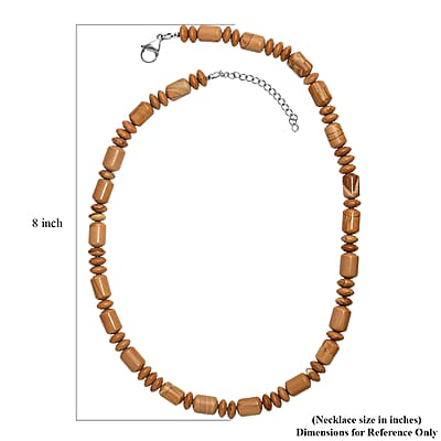 EverTrue Scene Jasper 265.00 ctw  Fancy Beaded Necklace in Stainless Steel (18 Inches)