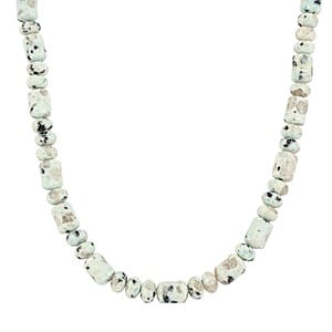 EverTrue Sesame Jasper 265.00 ctw Fancy Beaded Necklace in Stainless Steel 18 Inches