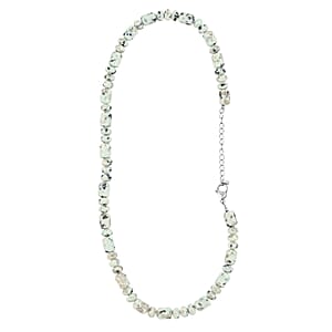 EverTrue Sesame Jasper Fancy Beaded Necklace in Stainless Steel 265.00 ctw (18 Inches)