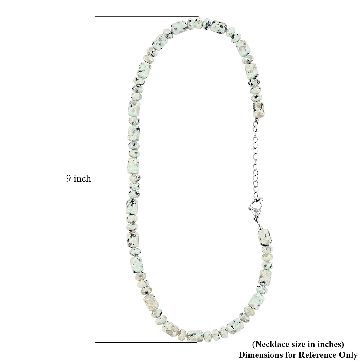 EverTrue Sesame Jasper 265.00 ctw Fancy Beaded Necklace in Stainless Steel 18 Inches image number 5