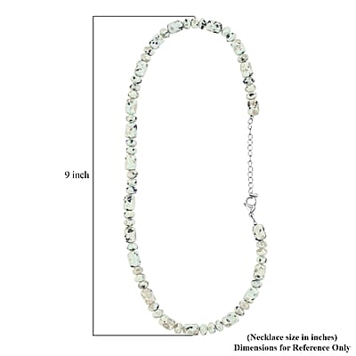 EverTrue Sesame Jasper Fancy Beaded Necklace in Stainless Steel 265.00 ctw (18 Inches)