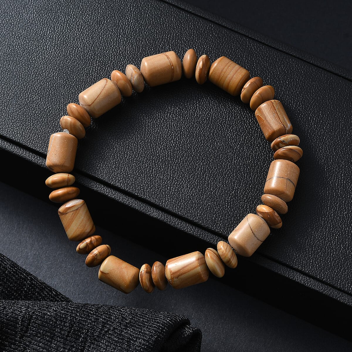 Scene Jasper 110.00 ctw Beaded Stretch Bracelet image number 1