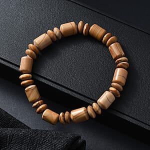 Scene Jasper 110.00 ctw Beaded Stretch Bracelet