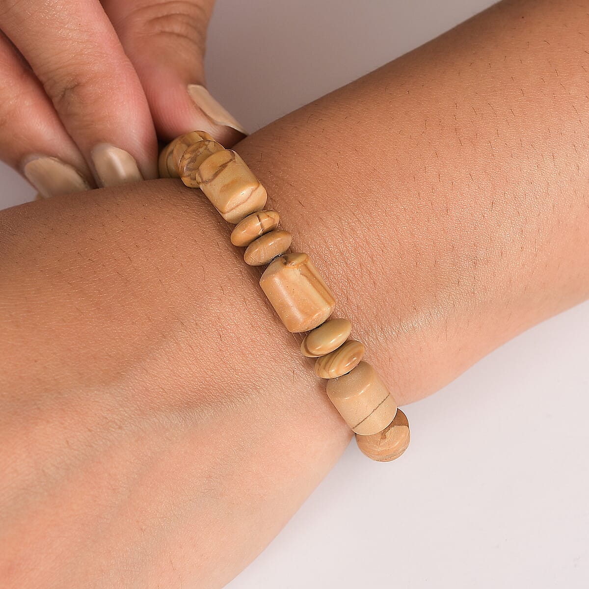 Scene Jasper 110.00 ctw Beaded Stretch Bracelet image number 2