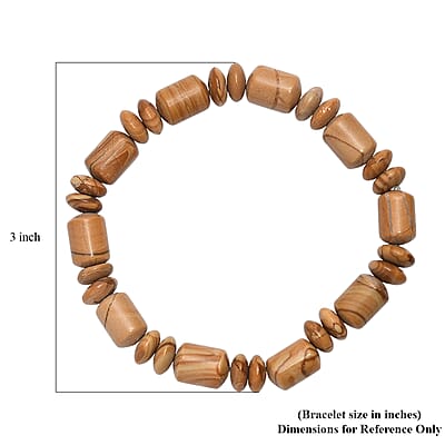 Scene Jasper 110.00 ctw Beaded Stretch Bracelet