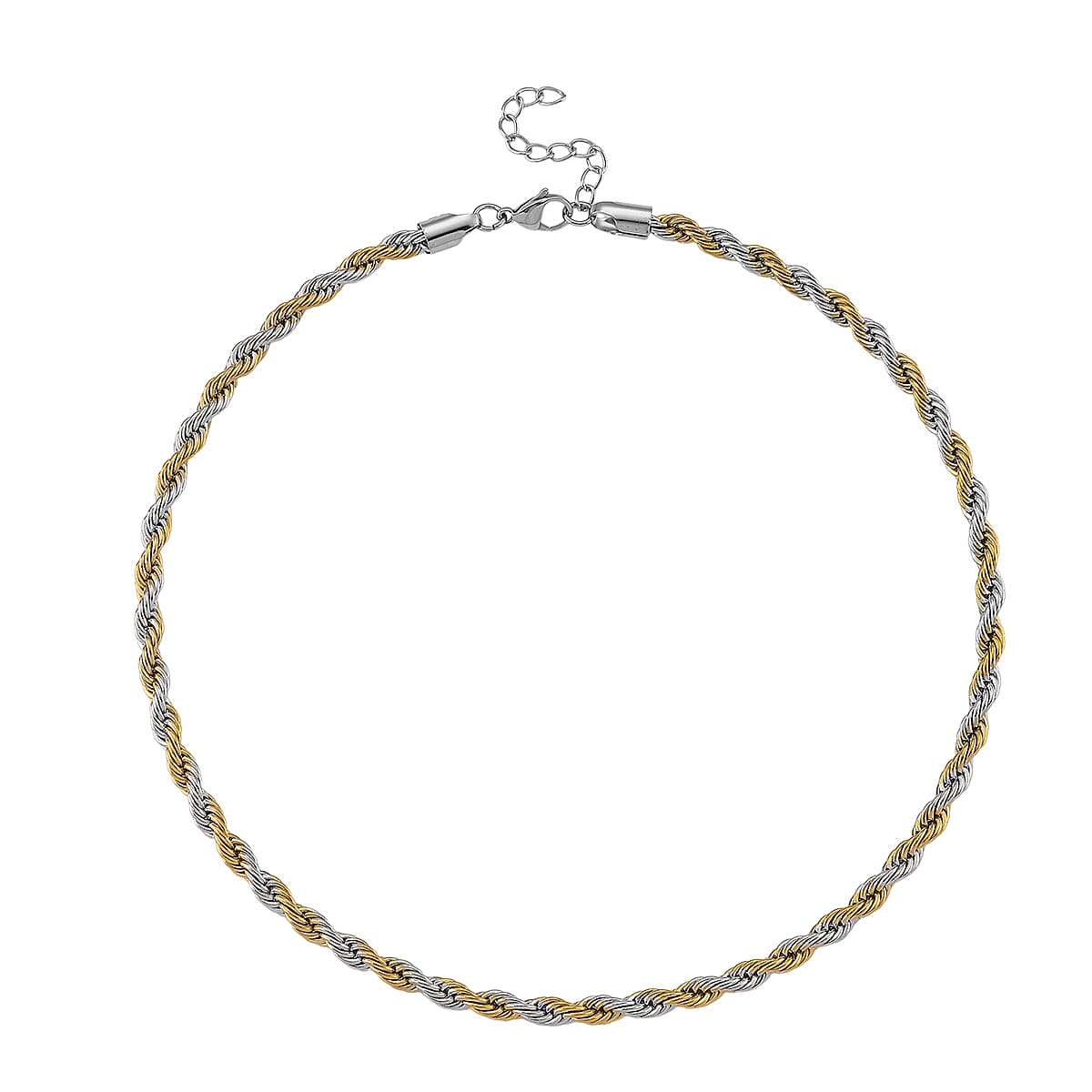 Rope Chain Necklace in ION Plated YG and Stainless Steel 20-22 Inches image number 3