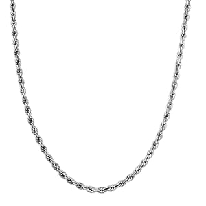 Rope Chain Necklace in Stainless Steel 20-22 Inches