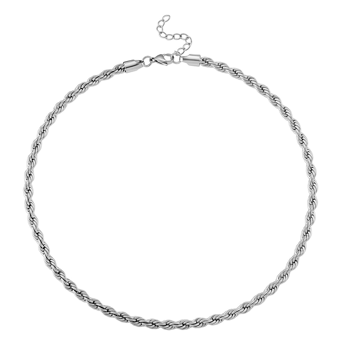 Rope Chain Necklace in Stainless Steel 20-22 Inches image number 3