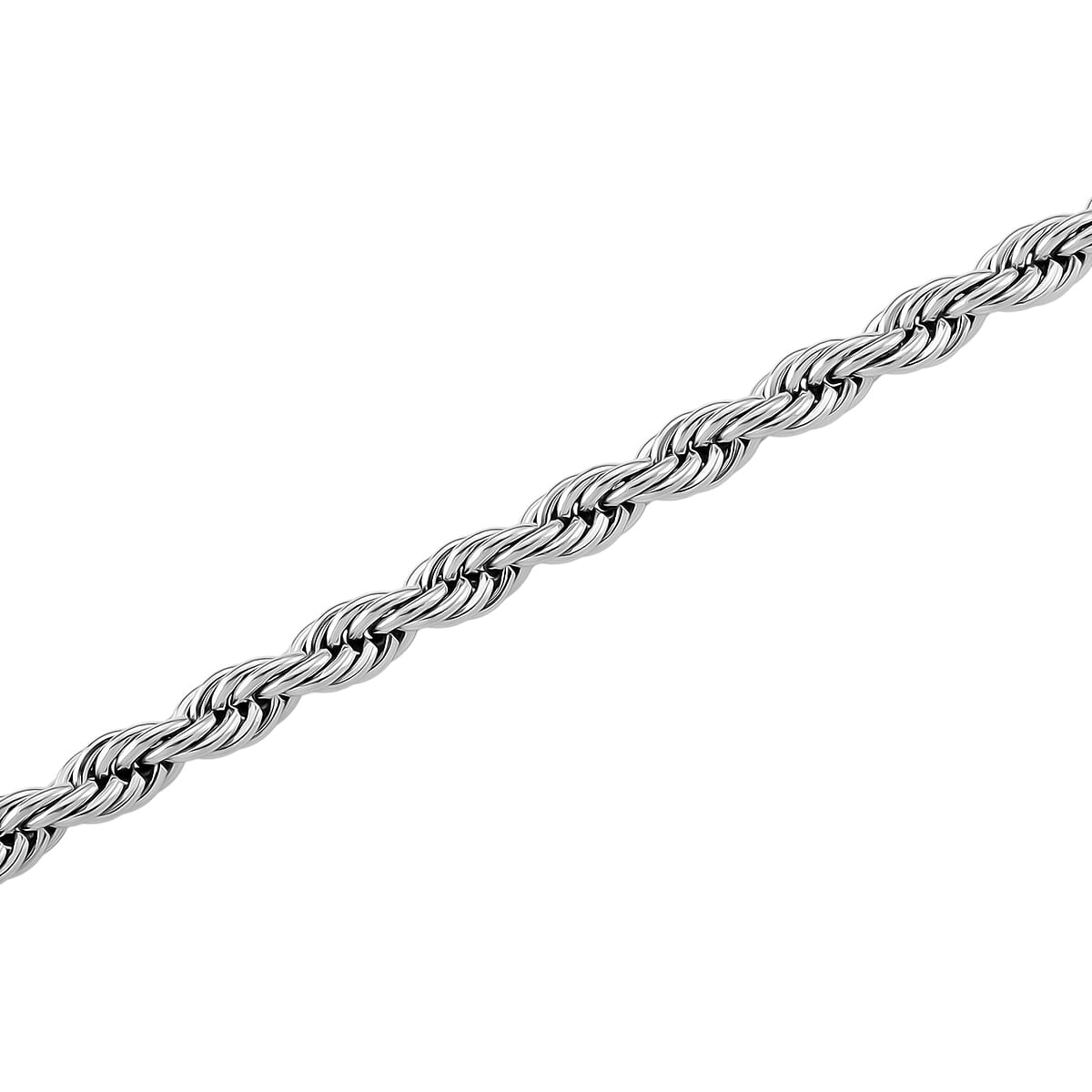 Rope Chain Necklace in Stainless Steel 20-22 Inches image number 4