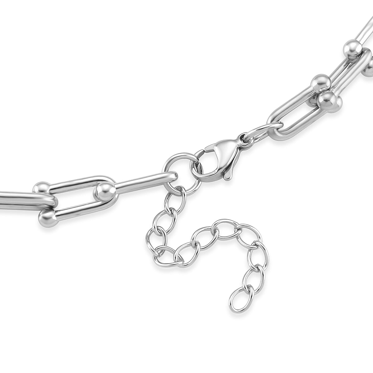 U-Link Chain Necklace in Stainless Steel 20-22 Inches image number 4