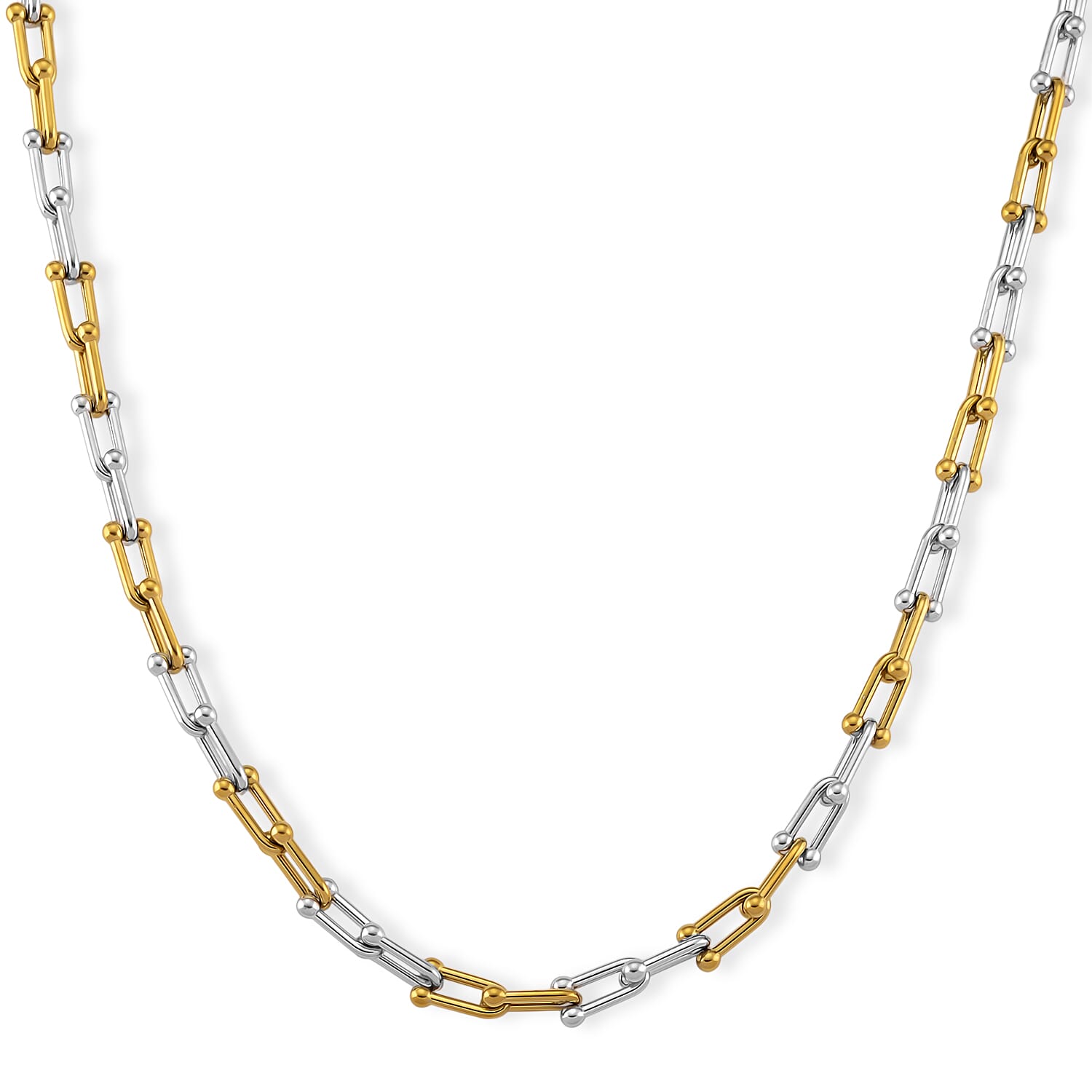 Moderna Cavallo Chain Necklace in ION Plated YG and Stainless Steel (20-22 Inches)