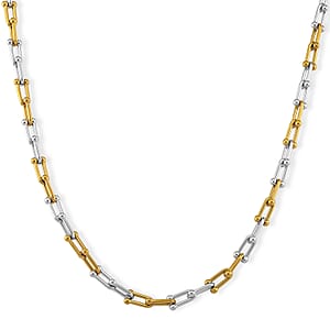 U-Link Chain Necklace in ION Plated YG and Stainless Steel 20-22 Inches