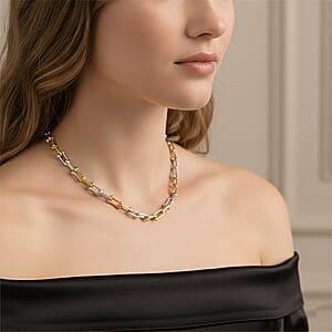 Moderna Cavallo Chain Necklace in ION Plated YG and Stainless Steel (20-22 Inches)