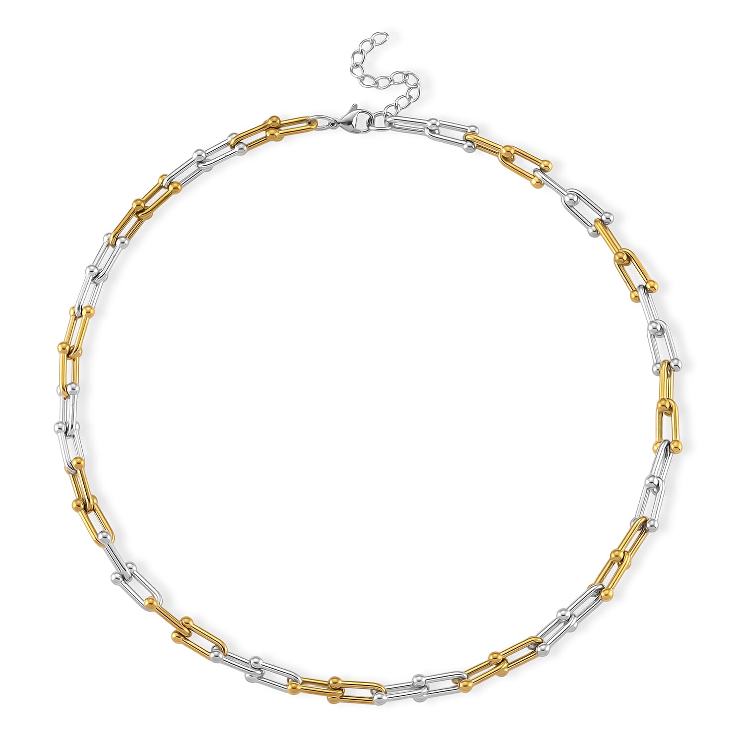 Moderna Cavallo Chain Necklace in ION Plated YG and Stainless Steel (20-22 Inches)