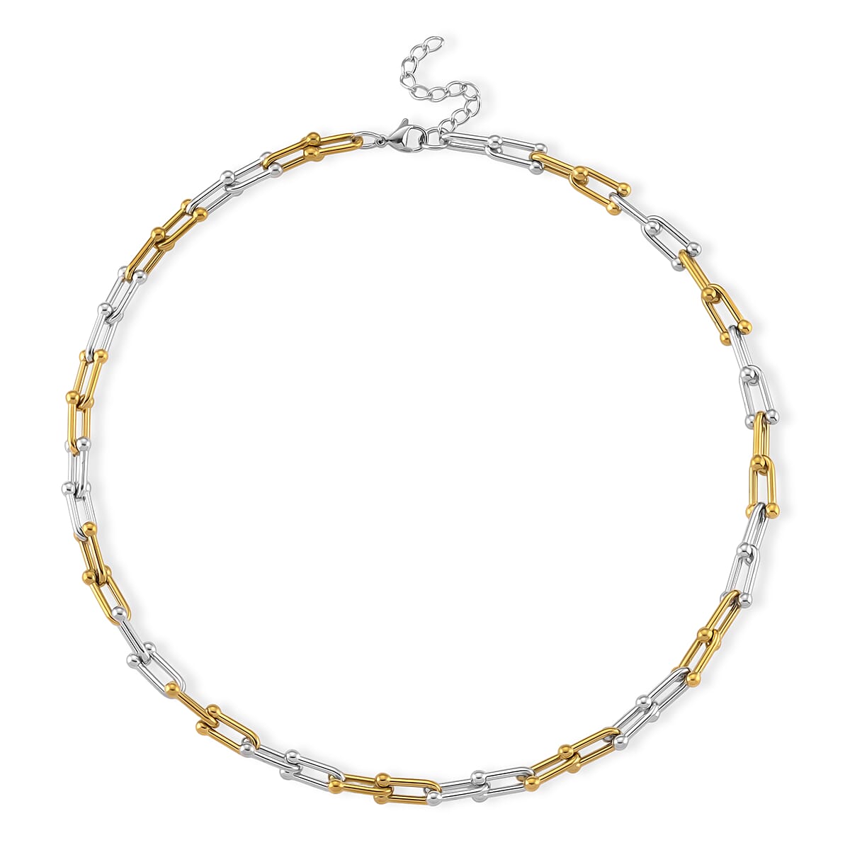 U-Link Chain Necklace in ION Plated YG and Stainless Steel 20-22 Inches image number 3